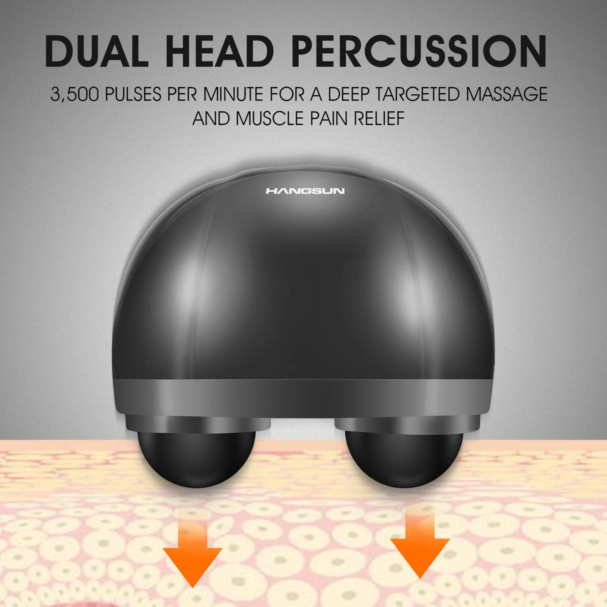 Hangsun Handheld Neck Back Massager for Pain Relief Deep Tissue, Electric Double Head Percussion Massage MG460 for Shoulder, Leg, Foot, Muscles, Full Body