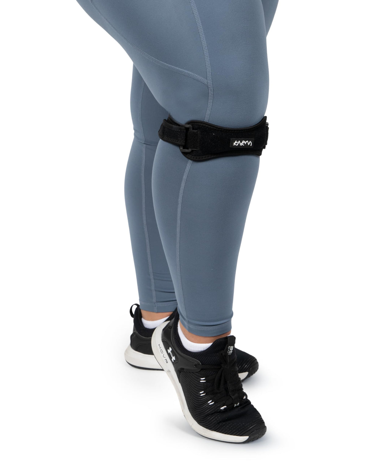 KARM Plus Size Knee Brace for Women & Men Plus Size - Patella Band - Patellar Tendon Support Strap for Jumpers Knee Pain, Basketball, Sports, Obese (XXL/3XL/4XL/5XL/6XL, Single Strap, Black)