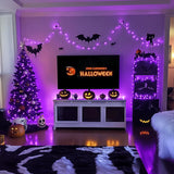 JMEXSUSS 250 LED Halloween String Lights, 91.5ft Purple Halloween Lights Outdoor Waterproof, 8 Lighting Modes Connectable Christmas Tree Light for Yard Patio Party Holiday Decorations