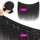 Kinky Straight Bundles Human Hair 18 20 22 Inch Yaki Straight Bundles Human Hair 3Pcs Sew in Kinkystraight Remy Hairs Extension 12A 100% Unprocessed Brazilian Virgin Hair Weave Natural Color