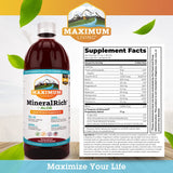 Maximum Living MineralRich Minerals Supplement with Aloe - Liquid Blend of Vitamins and Trace Minerals - 32 oz