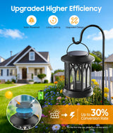 TuyLuxe Solar Lantern Outdoor Lights with Wall Mount Kit, 2 Pack Upgraded Solar Lanterns Outdoor Waterproof, Hanging Solar Lights for Outside Decorative Yard Patio Path Porch Garden Decor