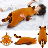 Auspicious beginning 30'' Giant Red Panda Plush Stuffed Animal - Large Sleeping Plush Toy Pillow, Cute Hugging Plushie, Room Decor, Christmas Birthday Gifts for Kids Girls Boys