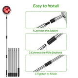 BURMONG 13.8 FT Telescoping Fruit Picker Pole with Soft Basket, Long Reach Tree Fruit Harvester Tool for Apple, Mango, Orange & More, Extendable Fruit Picking Tool for Garden Orchard