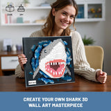 Shark Animal 3D Wall Art Micro Mini Building Blocks Set for Adults, Unique Home Wall Decor or Table Display, No Compatible with Lego, Ideal Birthday Christmas Toy Gift for Teens (2166 PCS)