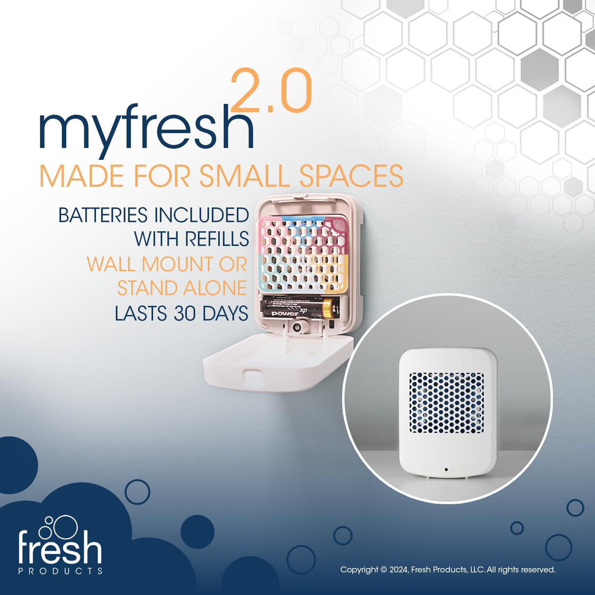 Fresh Products myfresh 2.0 Personal Air Freshener with Dry Fragrance Technology for Small Spaces Compact Design Motion Sensor Battery Included Variety Pack 6 pk