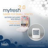 Fresh Products myfresh 2.0 Personal Air Freshener with Dry Fragrance Technology for Small Spaces Compact Design Motion Sensor Battery Included Variety Pack 6 pk
