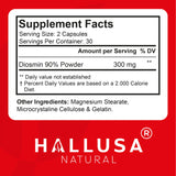 Hallusa Natural Diosmin Circulation - Support for Circulation and Veins - DIOSMIN - DIOSMINE- DIOSMINA - Circulation & Vein Support Supplement