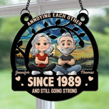 Wrappiness Love You Forever Personalized Suncatcher - Annoying Each Other Since Couple Custom Gift with Hanging Chain for Wife and Husband, Anniversary Valentines Birthday Gift for Him Her Spouses