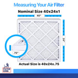 Filter King 40x24x1 Air Filter (MERV 8) (4-Pack) Dust & Allergy Control AC Furnace Filters, MADE IN USA, HVAC, Pleated, Electrostatic (Actual Size: 40 x 24 x .75)