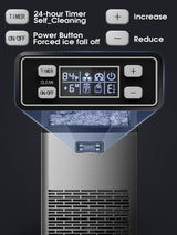 Commercial Ice Maker,2025 Upgraded-101lbs/24H Stainless Steel Ice Machine with 33lbs Storage Capacity, Auto Self-Cleaning, LED Digital Display, 45 Ice Cubes in 12 Mins,Home/Bar/Restaurant