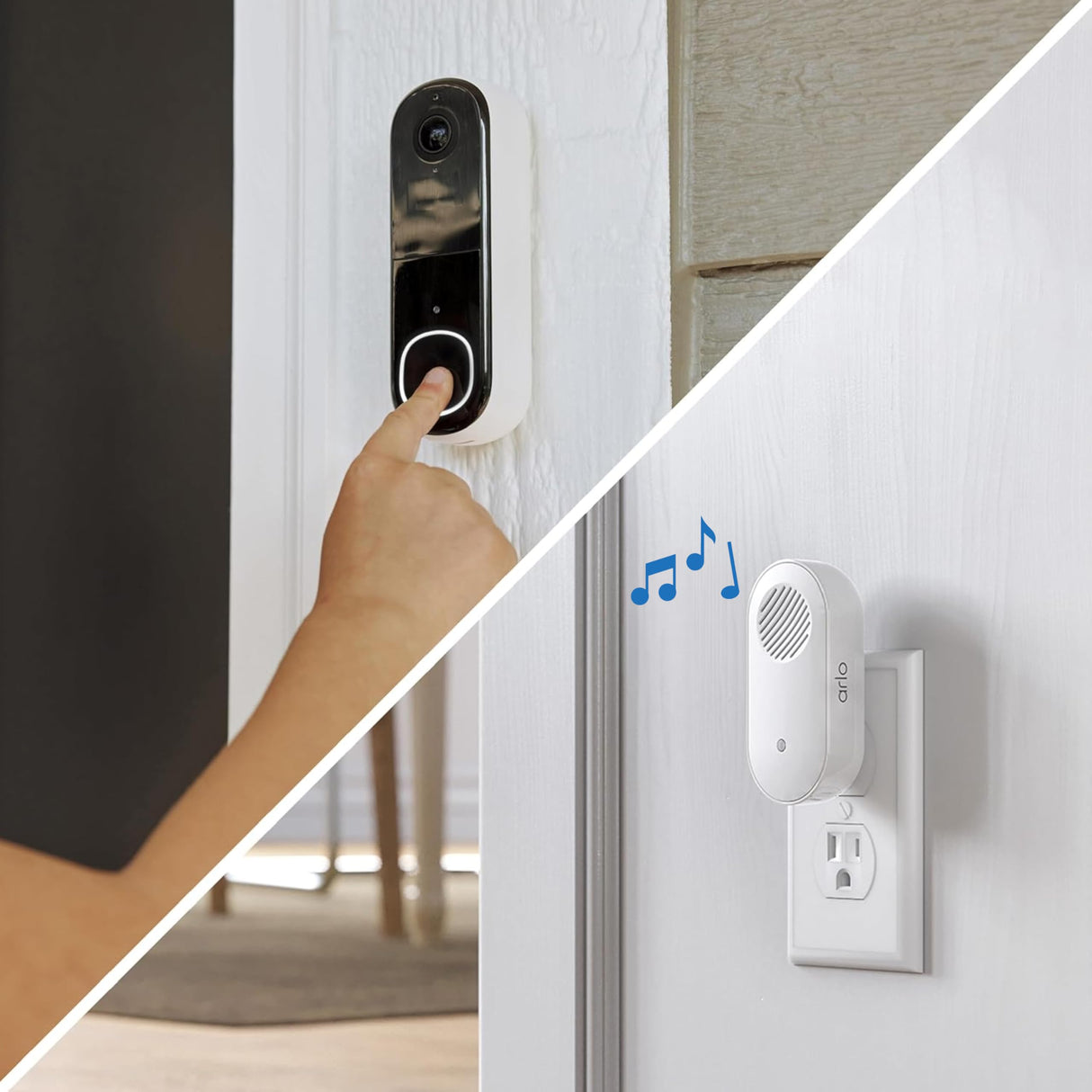 Arlo Chime 2 with Built-in Siren, Audible Alerts & Customizable Melodies – Wi-Fi Enabled, Compatible with Doorbell & Security Cameras (Renewed)