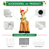 DomKom 12FT Giant Christmas Inflatable Reindeer Decoration with Chasing LED Lights,Blow Up Yard Decoration for Party Garden Yard Lawn Winter Decor