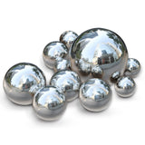 yarlung 10 Pack Stainless Steel Gazing Balls, 50-150 mm Garden Mirror Globe Floating Pond Sphere, Silver Polished Hollow Ball Reflective Ornament for Home Yard Outdoor Lawn Decoration