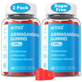 Ashwagandha Gummies, Magnesium Glycinate Gummies 200mg for Adults, Vitamin B6, Zinc, Rhodiola Rosea, Lemon Balm, Relaxation Support, Natural Zzz, Brain, Muscle, Stamina, Energy, Sugar Free