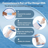 Waterproof Extra Wide Leg Cast Cover for Shower with Non-Slip Bottom for Leg Cast Protector for Surgery Wounds, Bandage, Large Cast, Knee Immobilizer/Brace, Walking Boots [2025 Upgraded Reusable]