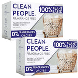 The Clean People Fabric Softener Sheets - Dryer Sheets - Softens & Removes Static Cling - Vegan Laundry Softener, Essential Oils - Fragrance Free 240 Pack