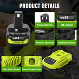 2 Pack 3.6Ah P102 P108 Lithium Replacement for Ryobi 18V Battery and P117 Charger Combo Compatible with Ryobi 18 Volt Battery P102 P103 P104 P105 P107 P108 P109 P189 Cordless Power Tools (Multi)