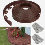 Landscape Edging, 3IN Tall Garden Edging Borders,Flexible Lawn Edging Border Kit,Mini Plastic Fence for Yard Flowerbeds,Grass (Brown, 3 in x 49 FT)