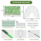 Garden Netting Kit for Raised Beds, 10x50FT Ultra Fine Mesh Netting＆ 6 Sets of 8FT Fiberglass Garden Hoops, Row Cover Insect Netting for Vegetable Plant Fruit Flowers Protection