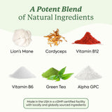 Plant People WonderFocus Mushroom Gummies with Lion’s Mane & Cordyceps - Nootropic Brain Supplement Boosts Memory, Focus, Energy & Mood in Adults | No Sugar, 100% Vegan, Citrus Flavor, 60 Count