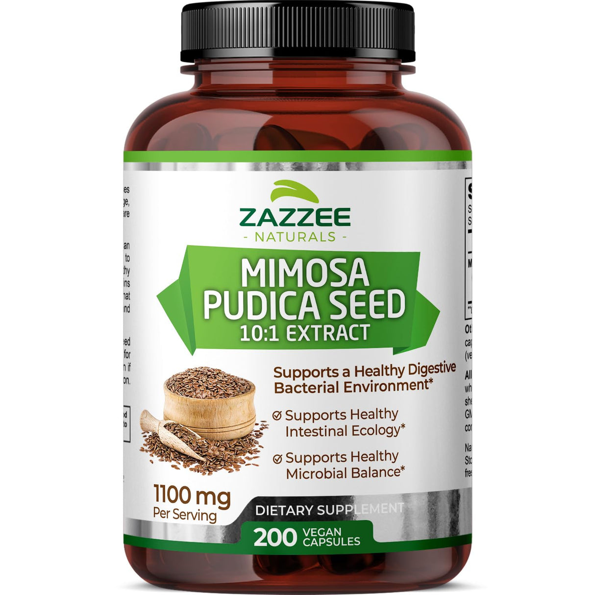 Zazzee Mimosa Pudica Seed 10:1 Extract, 200 Vegan Capsules, 1100 mg, 3+ Month Supply, Potent 10:1 Extract, Non-GMO and All-Natural