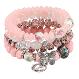 Twinfree Bohemian Bracelets Set for Women, Stackable Boho Stretch Multilayer Colorful Stack Beads Bracelet, Stretchy Beaded Charm Bracelet Ladies 8 Pack