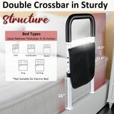 UHdod Bed Rails for Elderly Adults Safety with Motion Light Storage Pocket, Adjustable Heights Bed Cane Stable, Bedside Assist Bar Protects Seniors from Falling, Bed Assist Rails Fits Any Bed