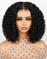Arabella 5x6 Wear and Go Glueless Wigs Human Hair 210% Density Deep Curly Bob Wig Lace Front Wig Pre-Cut Lace Wigs Pre Bleached Tiny Knots Bob Wig Human Hair(12inch, 5x6 DC Glueless Bob)