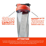 HELIMIX 2.0 Vortex Blender Shaker Bottle, 29 Fluid Ounces, Plastic, No Shaking Accessories Needed, Odor Resistant, Leak Proof, Durable, Easy to Clean, Sturdy Loop for Transport