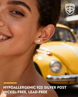 BUMBLEBEE Handmade 925 Sterling Silver Moissanite Studs Earrings for Men