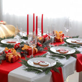 Gandeer Christmas Placemats Set of 6 Round Greenery Place Mats Xmas Circular Artificial Wreath Dining Table Decor Winter Fake Plants Branches Mats for Kitchen Accessories(Cedar)