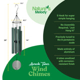 Nature’s Melody Aureole Tunes Wind Chimes – Outdoor Windchime with 6 Tubes Tuned to B Pentatonic Scale, 100% Rustproof Aluminum, Powder Finish & S Hook Hanger for Sympathy, Memorial Gift or Zen Garden