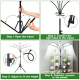 Garpsen Grow Lights for Indoor Plants, 5 Heads Full Spectrum Grow Light with Adjustable Tripod Stand, 100PCS LEDs Plant Light for Indoor Plants with 6/12/16H Timer and 3 Light Modes(No Clip)