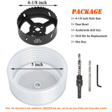 VIKITON 4-1/8 Hole Saw for Recessed Lights, 4.1 Inch Hole Cutter with Dust Bowl Catcher for Led Recessed Lighting 4 Inch and Wood Metal Drywall, Bi-Metal Construction, Black