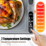 NAXBEY Warming Mat for Food, Food Warmers for Parties Buffet, Foldable Food Warming Mats for Countertops and Daily Use with Timer and 7 Temperature Levels, with one-touch heating button, 15"x23.6"