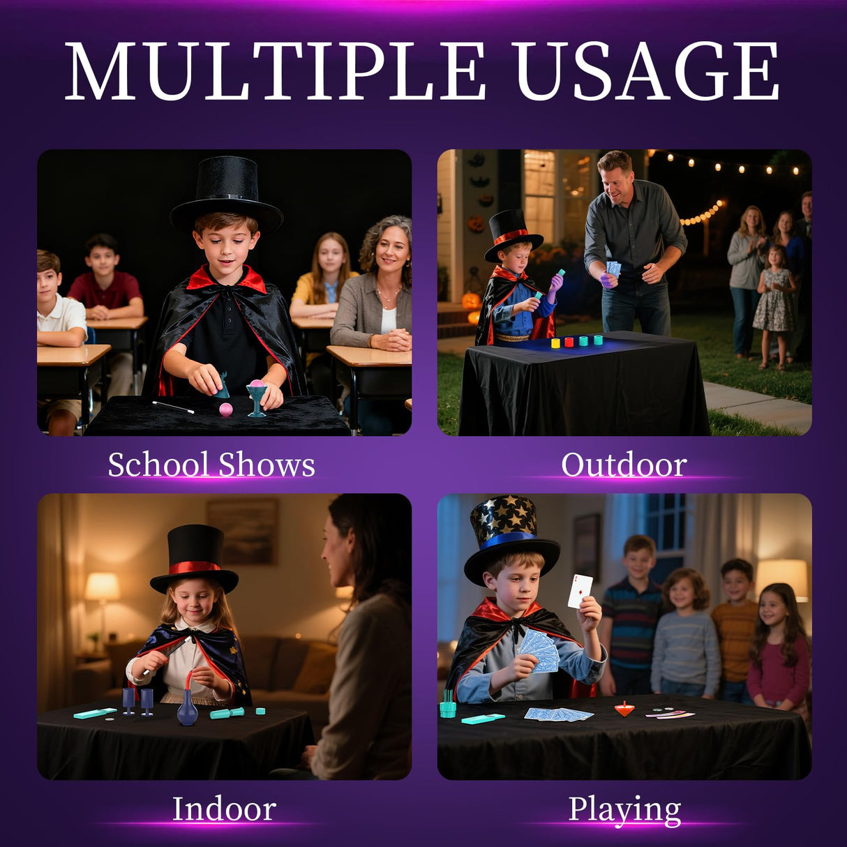 Nicella Magic Kit - 208+Magic Tricks for Kids Age 6-8, Magic Set with Manual and Video for Beginners and Kids, Christmas Halloween Birthday Gifts Toys for Ages 6 7 8 9 10 11 12 Years Old Boys Girls