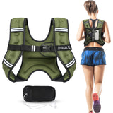 BAGAIL Weighted Vest, 5lbs/10lbs/12lbs/15lbs/20lbs/25lbs/30lbs Weight Vest with Detachable Phone Pouch, Rucking Vest for Women, Men, Walking, Weight Loss, Training, Running