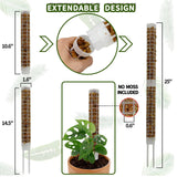 Small Moss Pole for Monstera - Stackable & Refillable Plastic Moss Poles for Climbing Plants with Large Mesh Design (12Pack-White-Small)