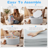 SHJADE Foam Ball Pit, 35.4"x 11.8" Ball Pits for Toddlers-Grey