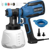 Paint Sprayer, HVLP Spray Gun with Cleaning & Blowing Joints, 4 Nozzle Sizes & 3 Spray Patterns, Easy to Clean, for Furniture, Cabinets, Decks, Walls, Doors, DIY Projects, etc.