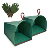 53 Gallon Yard Bags, 2-Pack Reusable Yard Waste Bags, Dustpan Design Leaf Bags for Yard Waste, Grass, Lawn Trash