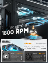 AsiaHorse AMICI-5GT RGB PC Fans, Infinity Mirror ARGB Fans HDB Bearing Fan Speeds Up to 1800 RPM with 24 LED Lights, Forward Blade Fan Compatible Motherboard Aura SYNC (Not Wireless Connection)