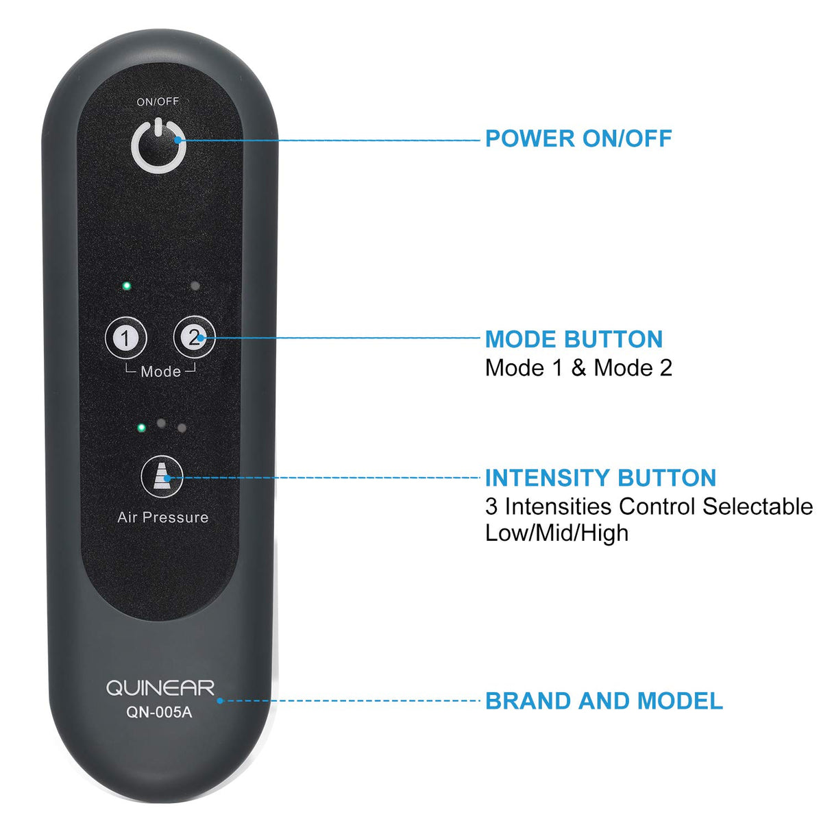 QUINEAR Leg Massager, Air Compression Calf Wraps Massager for Leg Circulation and Swelling Pain Relief 2 Modes 3 Intensities