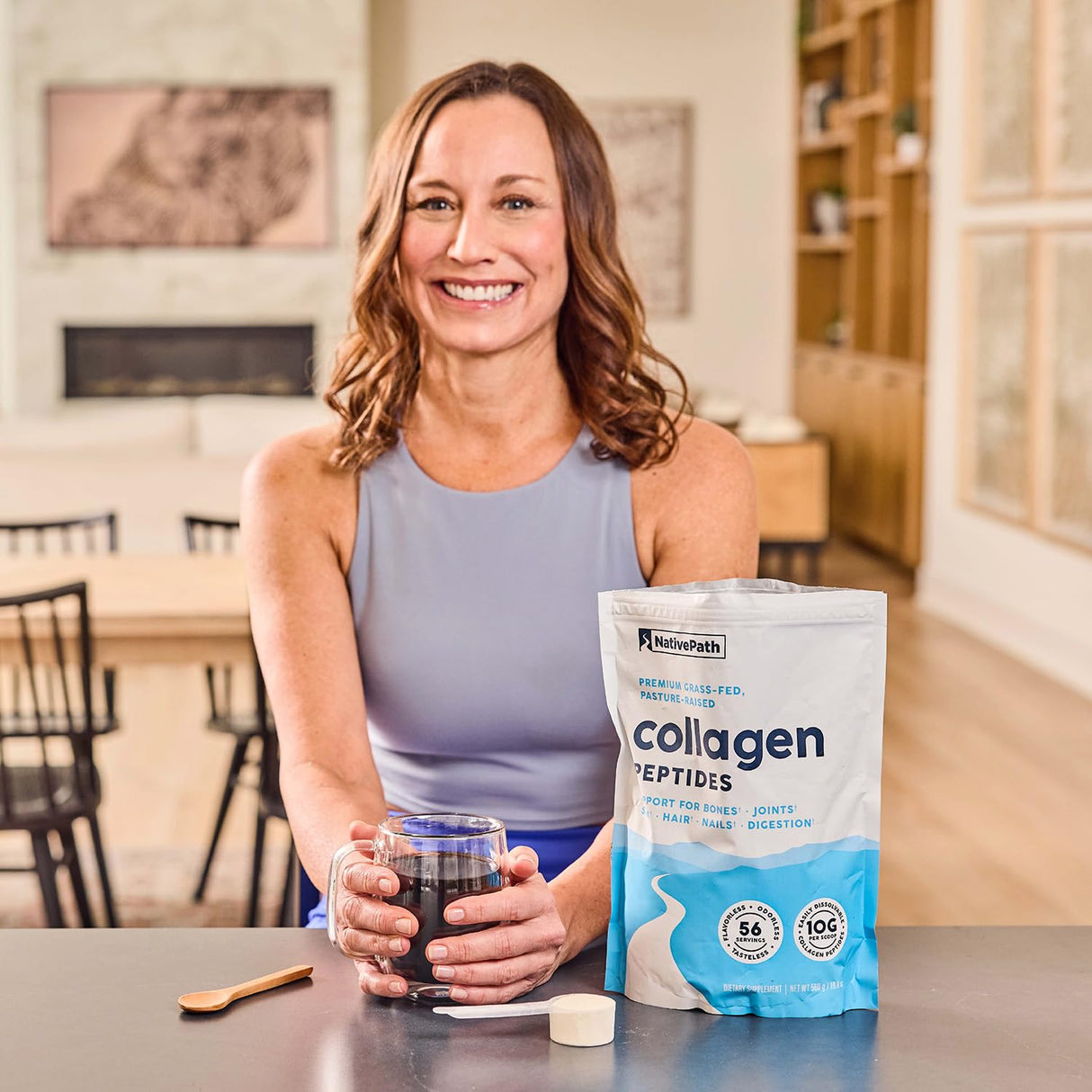 NativePath Collagen Peptides Protein - Hydrolyzed Type 1 & 3 Collagen Powder for Skin, Hair, Nails - 19.8 oz (56 Servings)