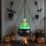 MEADIN Halloween Decorations Outdoor - Large Witches Cauldron on Tripod with Cauldron Diffuserr and Big Skeleton - Black Plastic Cauldron Halloween Decor for Outside Yard Lawn Home Porch Door