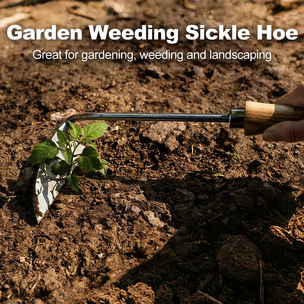 Berry&Bird Sickle Hoe Crack Weeder, Stainless Steel Japanese Weeding Sickle