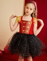 Tutu Dreams Christmas Circus Costume for Girls Kids America Drum Majorette Dress with Ringmaster Hat Carnival Pageant