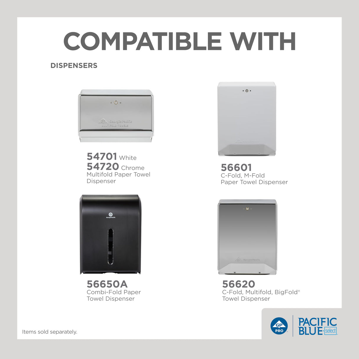 Pacific Blue Select Multifold Premium 2-Ply Paper Towels by GP PRO (Georgia-Pacific),White, 21000,125 Paper Towels Per Pack,16 Packs Per Case