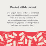 Coolinario L Reuteri Yogurt Starter (5-Pack, 1g Sachets) Yogurt Starter Culture with Lactobacillus Reuteri Probiotics | Creamy & Delicious | Non-GMO, No Preservatives, Gluten Free, Halal, Kosher